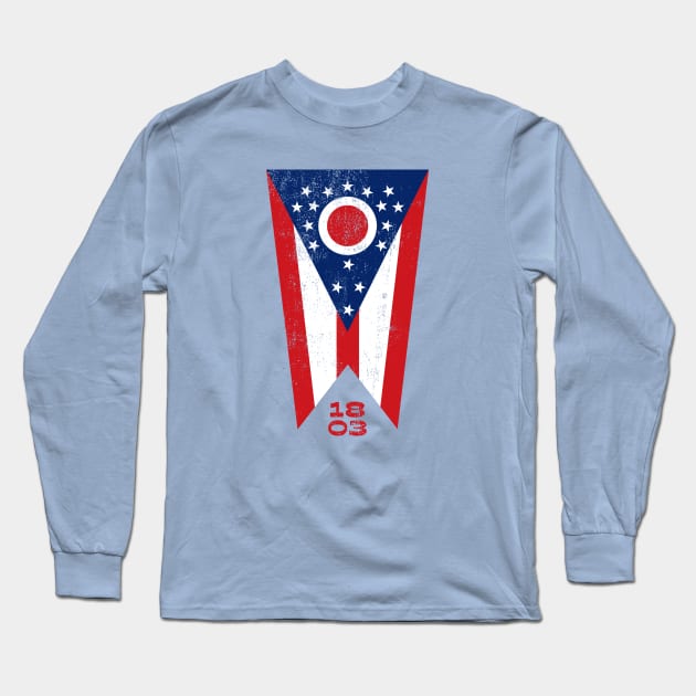 Ohio Flag 1803 Long Sleeve T-Shirt by fatdesigner